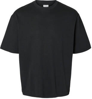 Selected Homme Heren Polo & T-shirts Losse Pasvorm Tee Selected Homme , Black , Heren - 2Xl,Xl,L,M,S