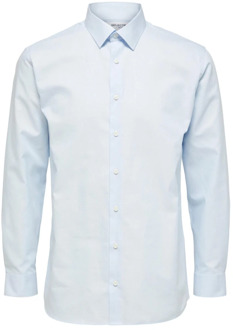 Selected Homme Lichtblauw effen overhemd met lange mouwen voor heren Selected Homme , Blue , Heren - L,3Xl