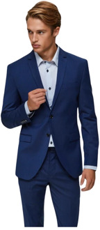 Selected Homme Mylobill slim fit colbert met klepzakken Donkerblauw - 52