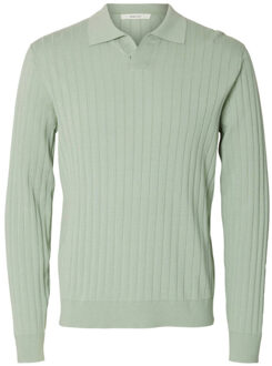 Selected Homme Polo lange mouw 16100063 - maat S Blauw