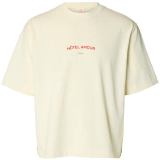 Selected Homme T-shirt korte mouw 16100453 - maat L Ecru