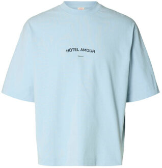 Selected Homme T-shirt korte mouw 16100453 - maat M Blauw