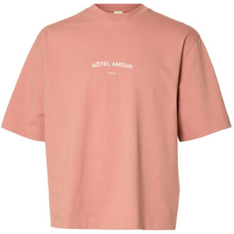 Selected Homme T-shirt korte mouw 16100453 Roze
