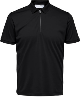 Selected Homme Tijdloze Elegantie Polo Shirt Selected Homme , Black , Heren - Xl,L,M,S