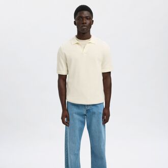 Selected Knit Structure Open Polo Heren - M