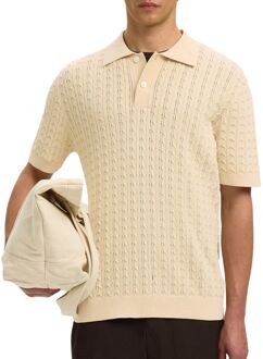 Selected Mattis Knit New Cable Polo Heren