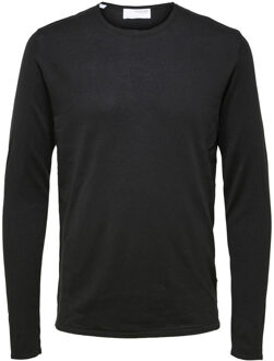 Selected Rocks knit crew neck Zwart - 2XL