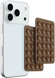 Selencia 2-Pack Telefoonhouder Zuignap - Choco Brown Bruin - One size