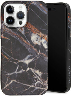 Selencia Aurora Fashion Backcover voor de Apple iPhone 14 Pro Max - Onyx Black Marble Zwart