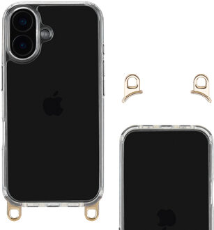 Selencia Backcover met afneembare haakjes voor de Apple iPhone 16 - Transparant