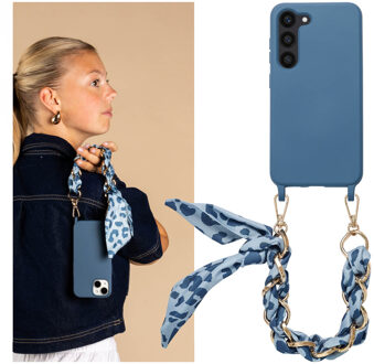 Selencia Backcover met luxe polskoord voor de Samsung Galaxy S23 - Blauw