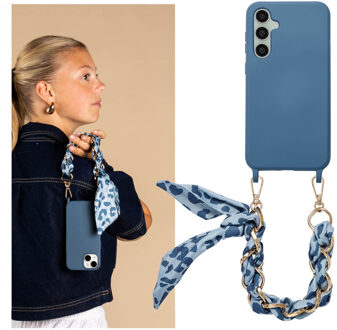 Selencia Backcover met luxe polskoord voor de Samsung Galaxy S23 FE - Blauw