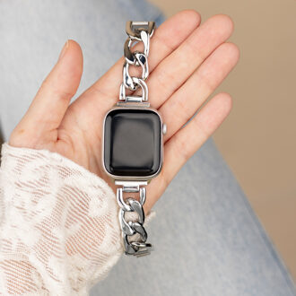 Selencia Chain bandje voor de Apple Watch Series 1 - 9 / SE (38/40/41 mm) | Series 10 / 11 (42 mm) - Zilver - 41 mm