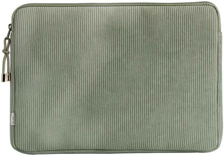 Selencia Corduroy Laptop hoes 13-14 inch - Laptopsleeve - Pistache Cream Groen - 14