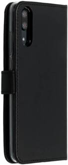 Selencia Echt Lederen Booktype Huawei P20 hoesje - Zwart