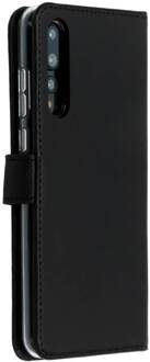 Selencia Echt Lederen Booktype Huawei P20 Pro hoesje - Zwart