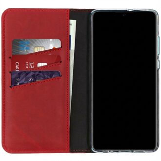 Selencia Echt Lederen Booktype Huawei P30 hoesje - Rood