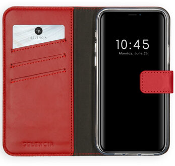 Selencia Echt Lederen Booktype iPhone 12 Pro Max - Rood