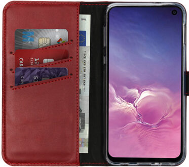 Selencia Echt Lederen Booktype Samsung Galaxy S10e hoesje - Rood