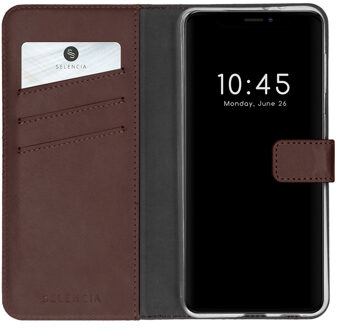 Selencia Echt Leren Bookcase voor de Apple iPhone 13 Mini - Bruin