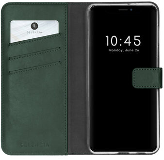 Selencia Echt Leren Bookcase voor de Apple iPhone 13 Pro Max - Groen