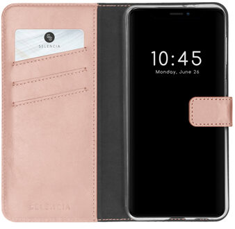 Selencia Echt Leren Bookcase voor de Apple iPhone 13 Pro - Roze