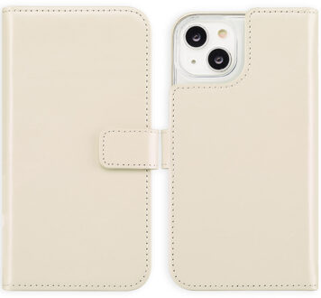 Selencia Echt Leren Bookcase voor de Apple iPhone 14 - Greige Beige