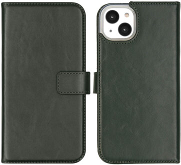 Selencia Echt Leren Bookcase voor de Apple iPhone 14 Plus - Groen