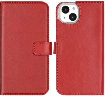 Selencia Echt Leren Bookcase voor de Apple iPhone 14 Plus - Rood