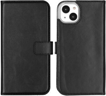 Selencia Echt Leren Bookcase voor de Apple iPhone 14 Plus - Zwart