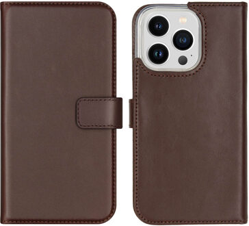 Selencia Echt Leren Bookcase voor de Apple iPhone 14 Pro - Bruin
