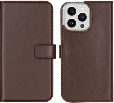 Selencia Echt Leren Bookcase voor de Apple iPhone 14 Pro Max - Bruin
