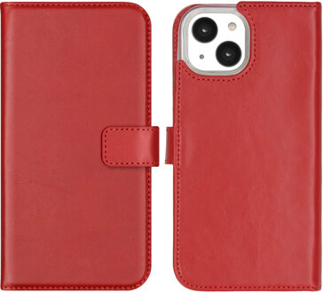 Selencia Echt Leren Bookcase voor de Apple iPhone 14 - Rood