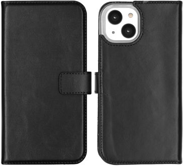 Selencia Echt Leren Bookcase voor de Apple iPhone 14 - Zwart