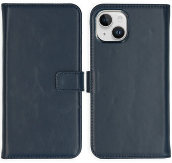 Selencia Echt Leren Bookcase voor de Apple iPhone 15 - Blauw