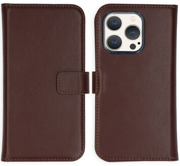 Selencia Echt Leren Bookcase voor de Apple iPhone 15 Pro - Bruin