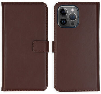 Selencia Echt Leren Bookcase voor de Apple iPhone 15 Pro Max - Bruin