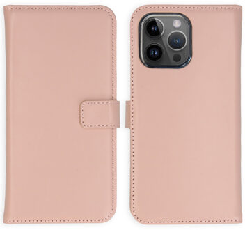 Selencia Echt Leren Bookcase voor de Apple iPhone 15 Pro Max - Dusty Pink Lichtroze