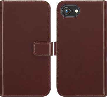 Selencia Echt Leren Bookcase voor de Apple iPhone 16e - Bruin