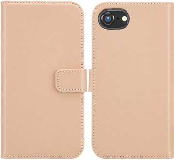 Selencia Echt Leren Bookcase voor de Apple iPhone 16e - Dusty Pink Lichtroze
