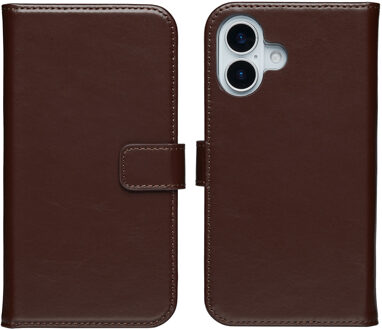 Selencia Echt Leren Bookcase voor de Apple iPhone 17 - Bruin