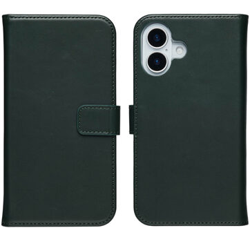 Selencia Echt Leren Bookcase voor de Apple iPhone 17 - Groen