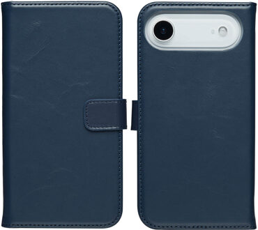 Selencia Echt Leren Bookcase voor de Apple iPhone Air - Blauw