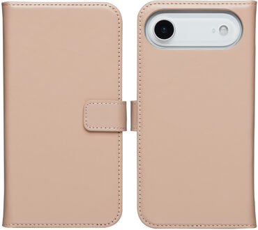 Selencia Echt Leren Bookcase voor de Apple iPhone Air - Dusty Pink Roze