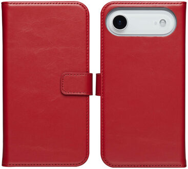 Selencia Echt Leren Bookcase voor de Apple iPhone Air - Rood