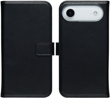 Selencia Echt Leren Bookcase voor de Apple iPhone Air - Zwart