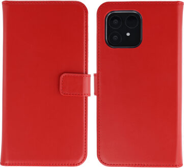 Selencia Echt Leren Bookcase voor de Fairphone 6 - Rood