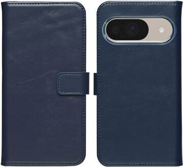 Selencia Echt Leren Bookcase voor de Google Pixel 10 / 10 Pro - Blauw