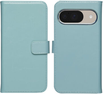 Selencia Echt Leren Bookcase voor de Google Pixel 10 / 10 Pro - Lichtblauw