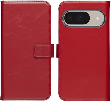 Selencia Echt Leren Bookcase voor de Google Pixel 10 / 10 Pro - Rood